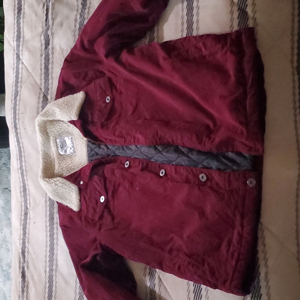 Burgandy Corduroy Wool Collared Jacket